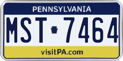 PA license plate MST7464