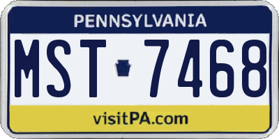 PA license plate MST7468