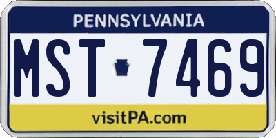 PA license plate MST7469