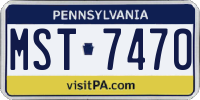 PA license plate MST7470