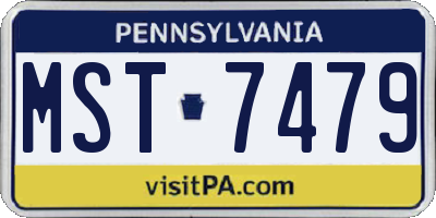 PA license plate MST7479