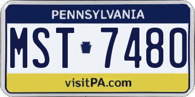 PA license plate MST7480