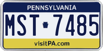 PA license plate MST7485