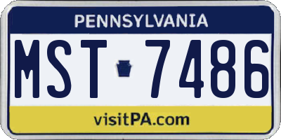 PA license plate MST7486