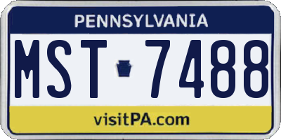 PA license plate MST7488