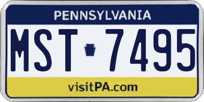 PA license plate MST7495