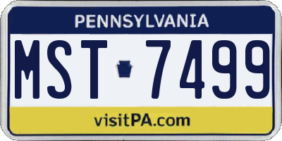 PA license plate MST7499