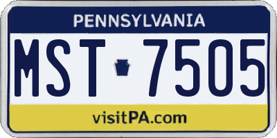 PA license plate MST7505