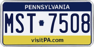 PA license plate MST7508
