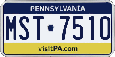 PA license plate MST7510