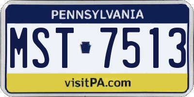 PA license plate MST7513