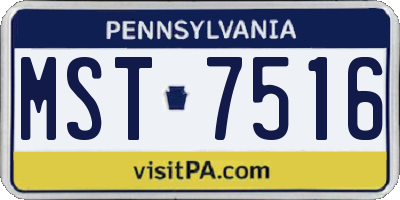 PA license plate MST7516