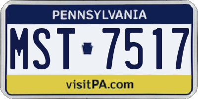 PA license plate MST7517