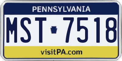 PA license plate MST7518