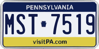 PA license plate MST7519