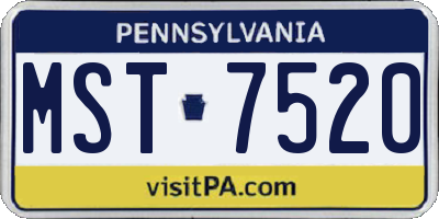 PA license plate MST7520