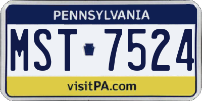 PA license plate MST7524