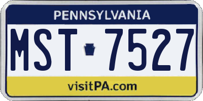 PA license plate MST7527