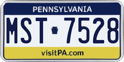 PA license plate MST7528