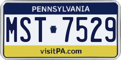PA license plate MST7529