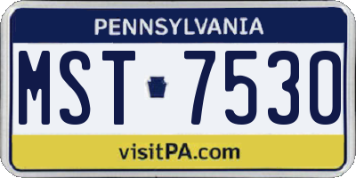 PA license plate MST7530