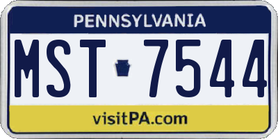 PA license plate MST7544