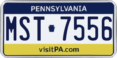 PA license plate MST7556