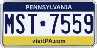 PA license plate MST7559