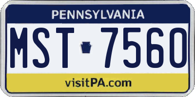 PA license plate MST7560