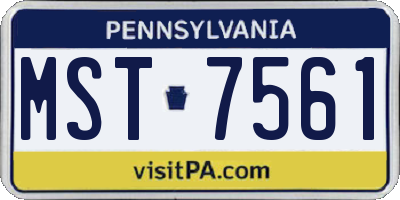 PA license plate MST7561