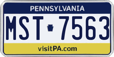 PA license plate MST7563