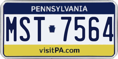 PA license plate MST7564