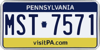 PA license plate MST7571