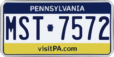 PA license plate MST7572