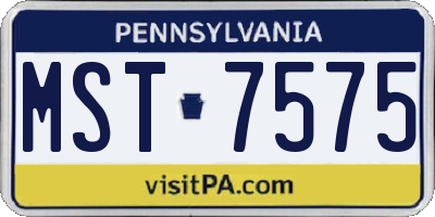 PA license plate MST7575