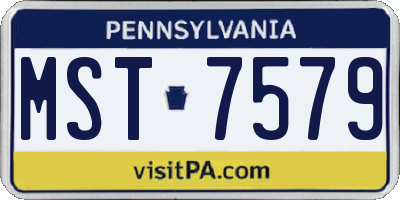 PA license plate MST7579