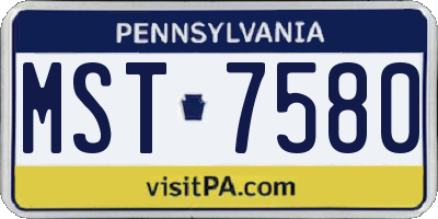 PA license plate MST7580