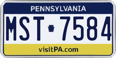 PA license plate MST7584
