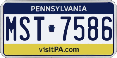 PA license plate MST7586