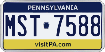 PA license plate MST7588