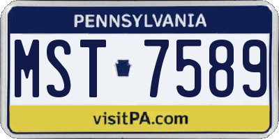 PA license plate MST7589
