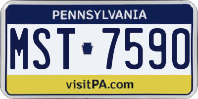 PA license plate MST7590