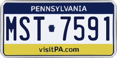 PA license plate MST7591