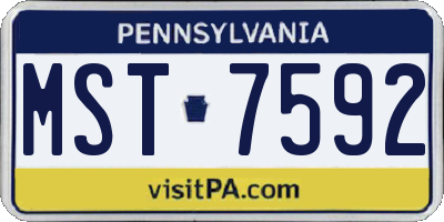 PA license plate MST7592