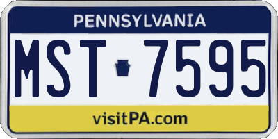 PA license plate MST7595