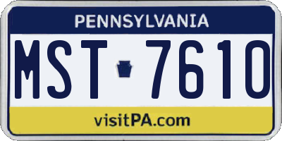 PA license plate MST7610