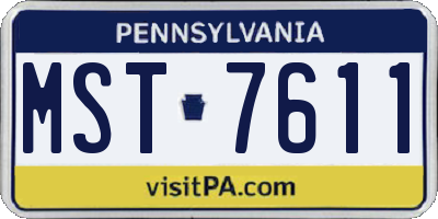 PA license plate MST7611