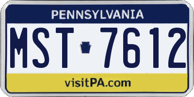 PA license plate MST7612