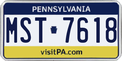 PA license plate MST7618