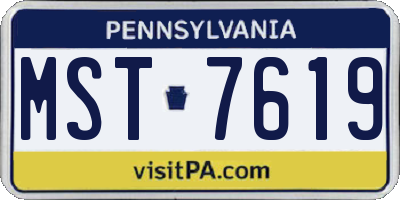 PA license plate MST7619